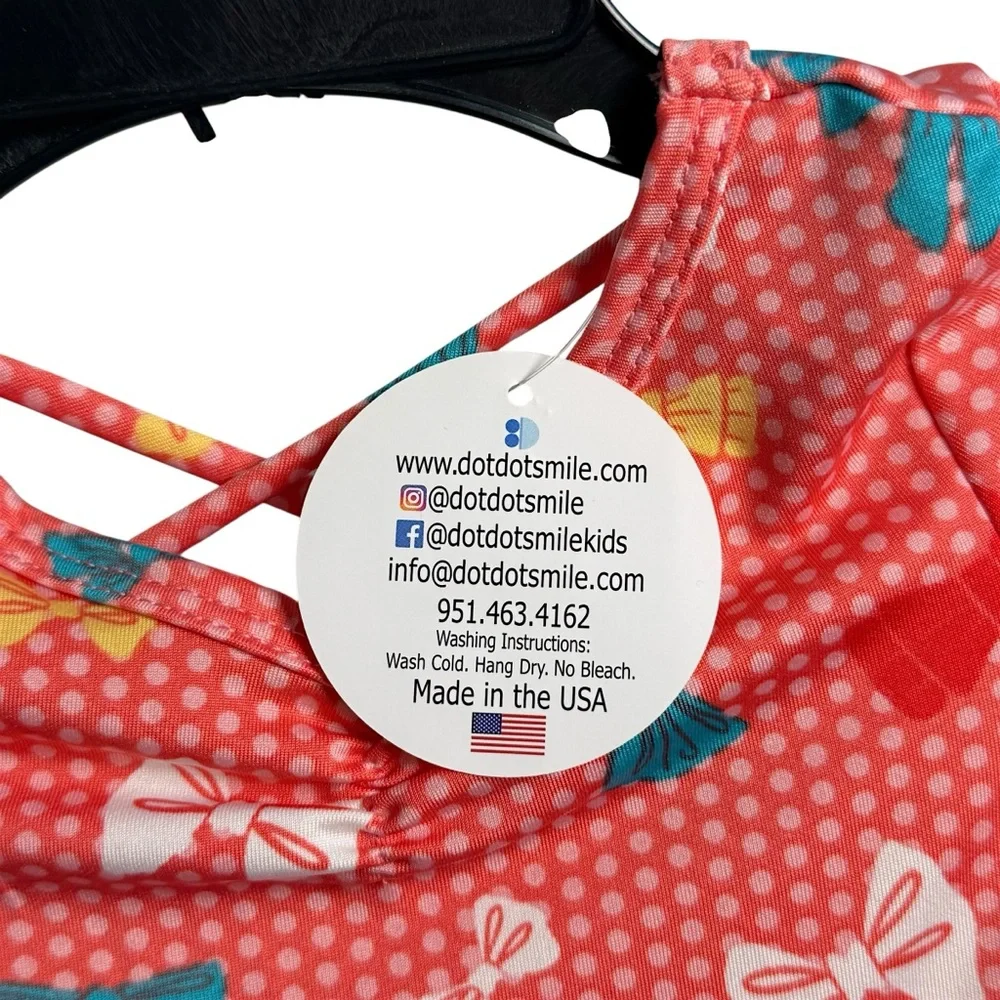 Dot Dot Smile Pink Bounty Of Bows Polka Dots Twirly Skirt Dress Girl 6-12 Month